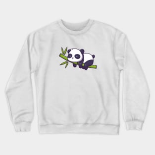 Cute Panda Sleeping Bamboo Cartoon Vector Icon Illustration Crewneck Sweatshirt